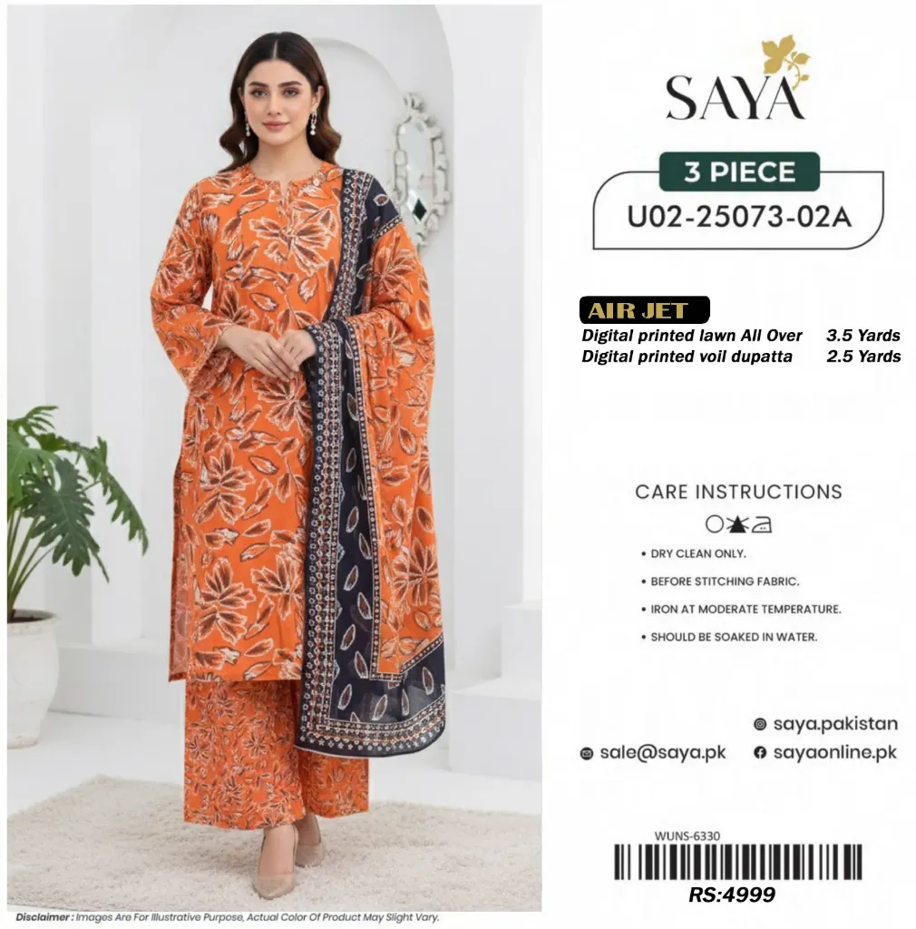 Digital printed lawn 3 piece. Was 4999