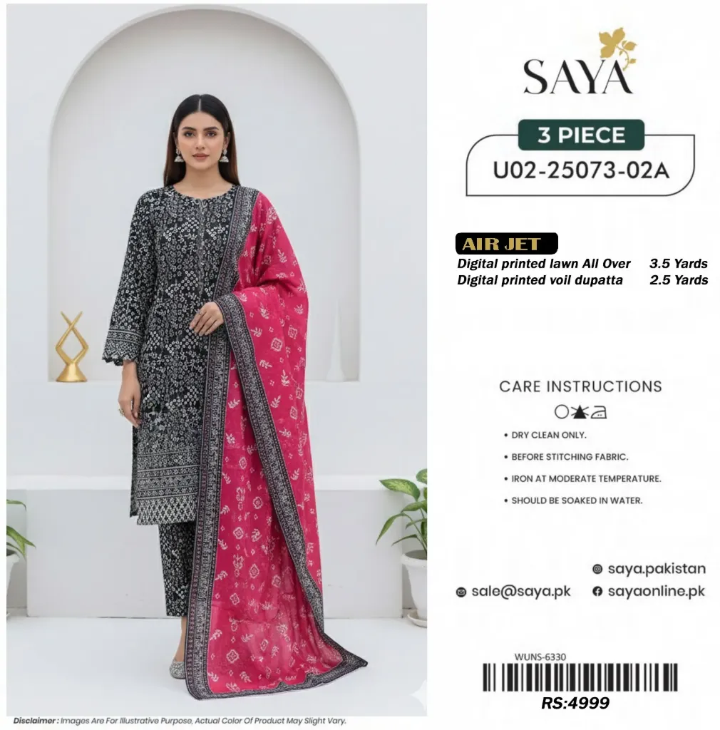 Digital printed lawn 3 piece . Was 4999