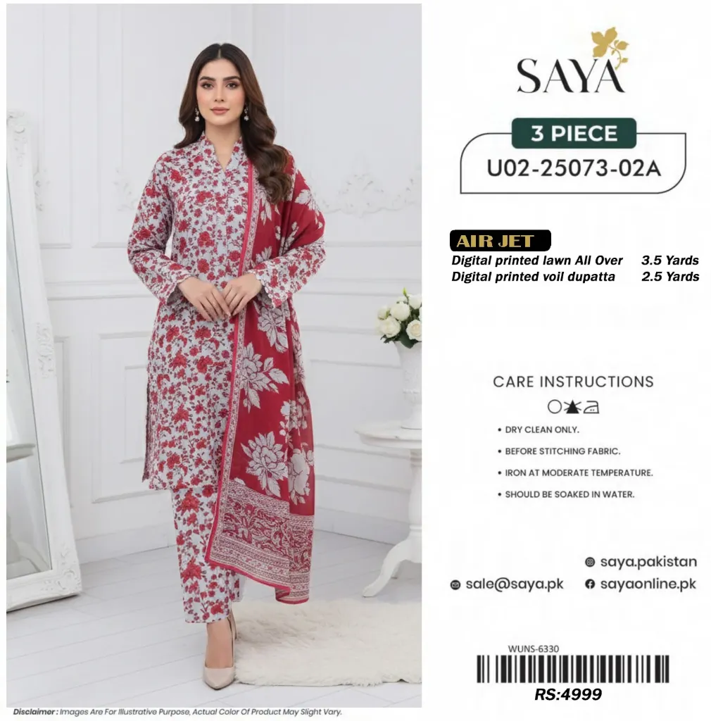 Digital printed lawn 3 piece suit. Was 4999