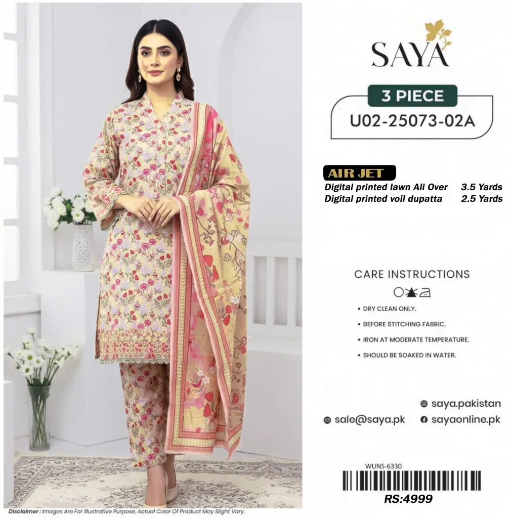 Digital printed lawn 3 piece suit.Was 4999